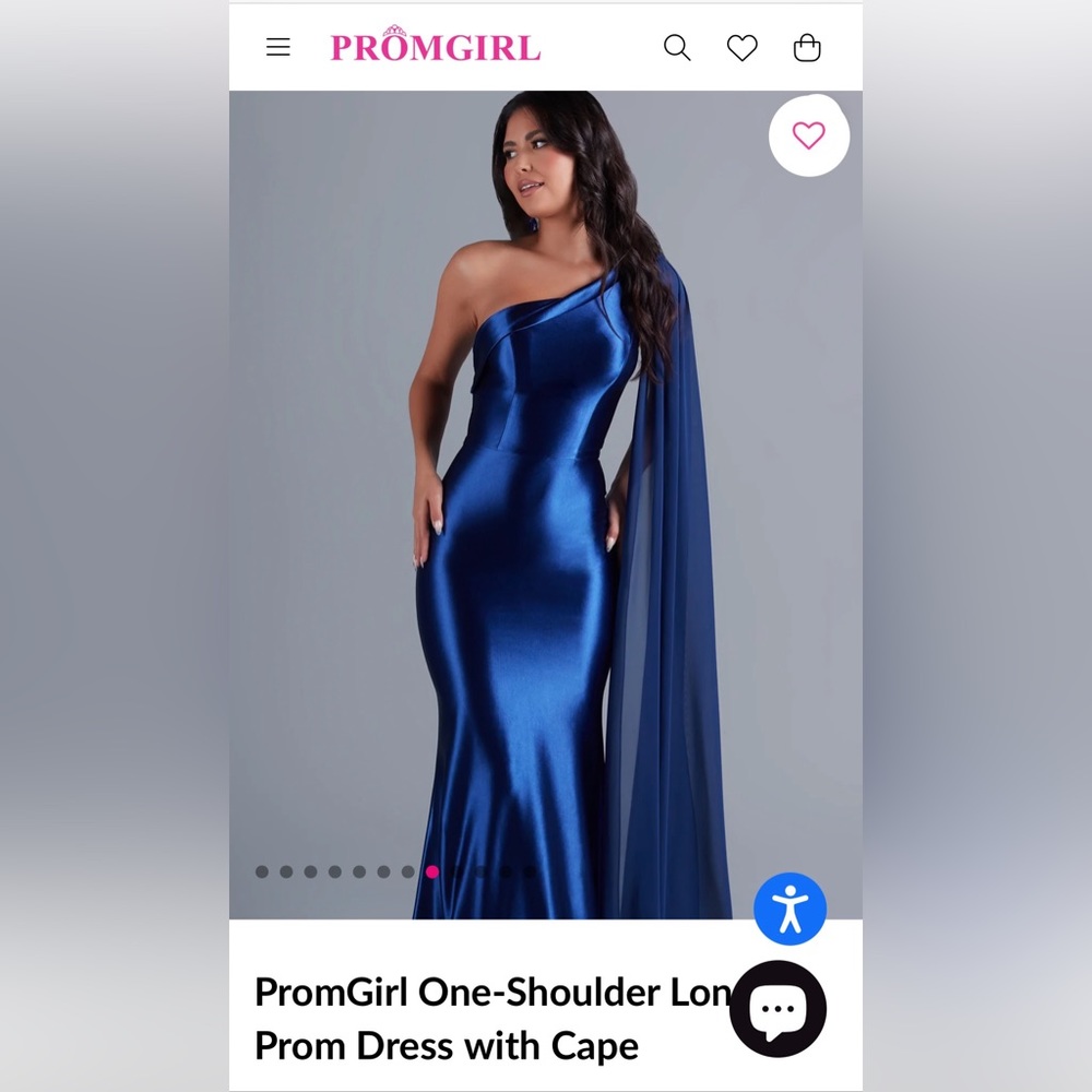BRAND NEW NEVER WORN Prom Girl One Sleeve Gown with Cape. Size 0